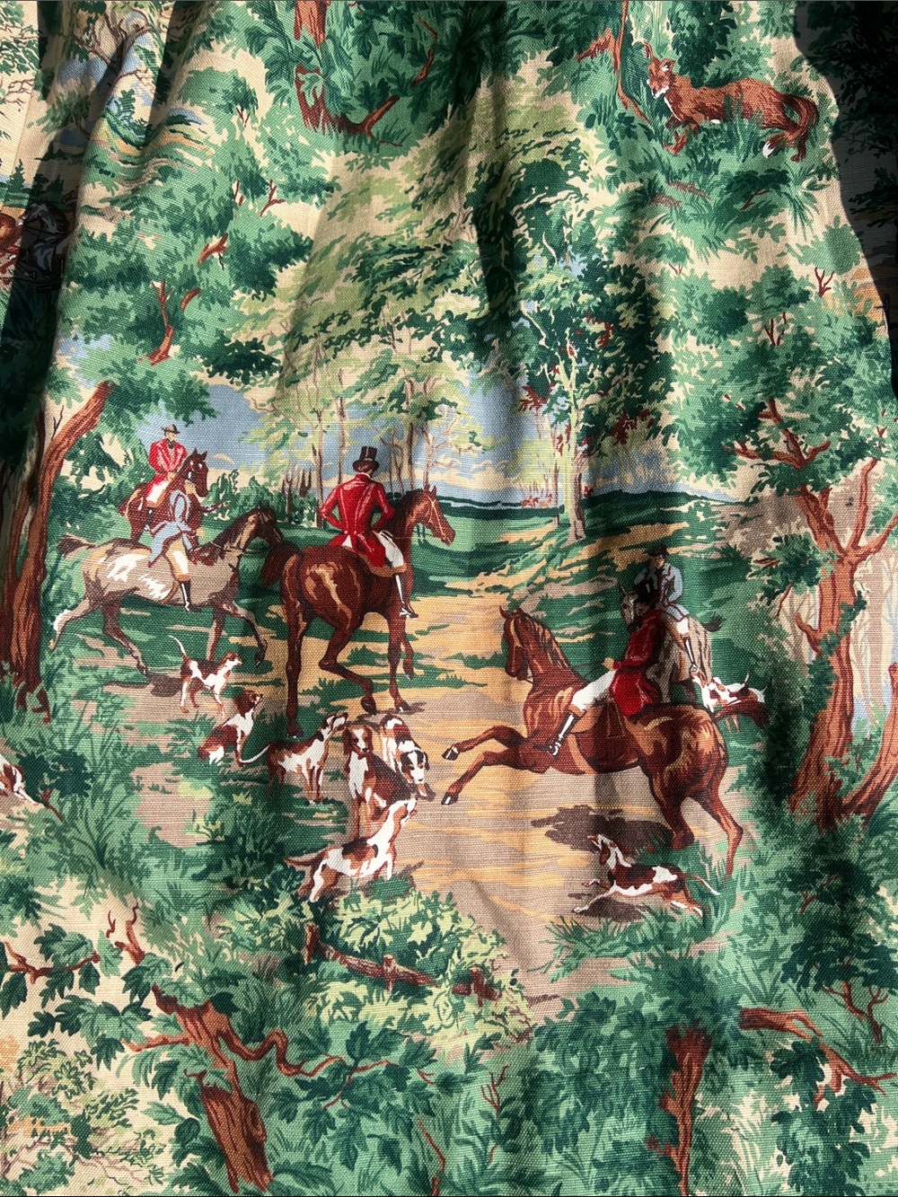 4 panels of Vintage Schumacher Limited Edition Tally Ho Drapes-like new!